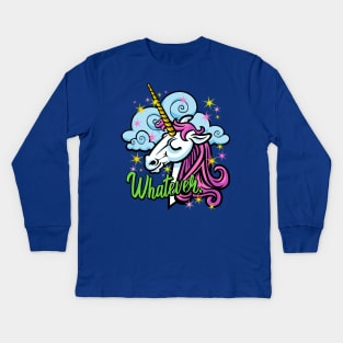 Unicorn Saying Whatever Kids Long Sleeve T-Shirt